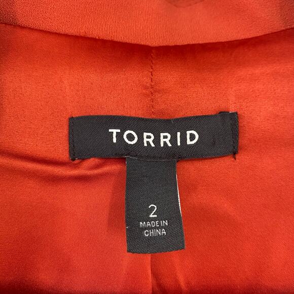 Torrid Studio Crepe Blazer Button Front 3/4 Cuffed Sleeve Burnt Orange Womens 2X - Picture 5 of 8